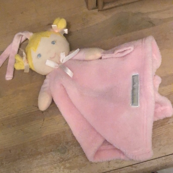 Blankets & Beyond Pink Doll Baby Lovey Security Blanket - Picture 1 of 13